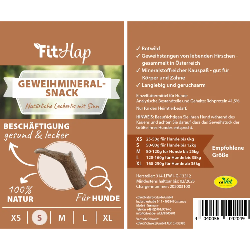 Fit-Hap Geweihmineral-Snack S (50-80 g)
