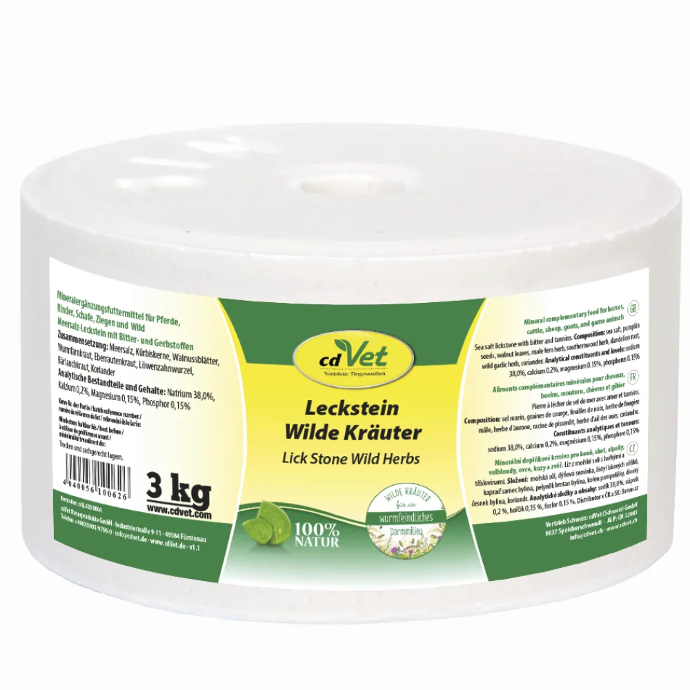 cdVet Leckstein Wilde Kräuter 3 kg